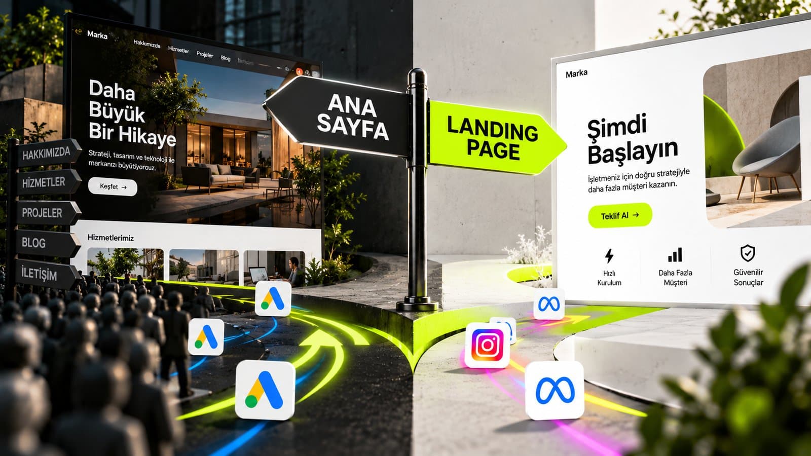 Landing Page mi Ana Sayfa mı? Google ve Meta Reklamlarını Nereye Yönlendirmelisiniz?