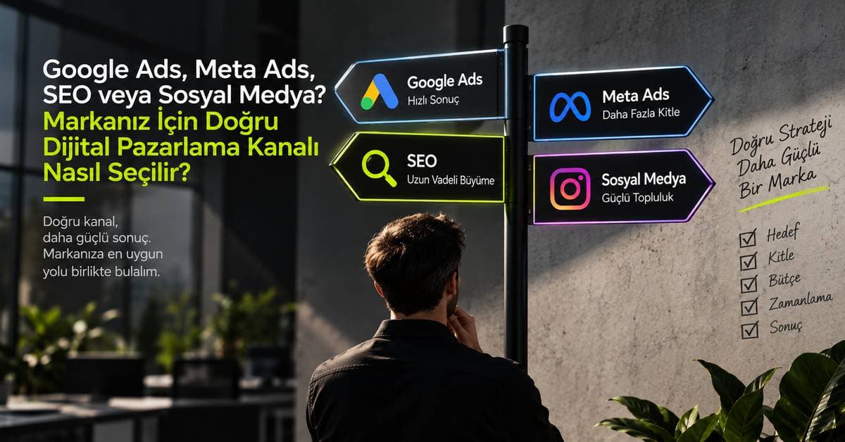 Google Ads, Meta Ads, SEO veya Sosyal Medya? Markanız İçin Doğru Dijital Pazarlama Kanalı Nasıl Seçilir?