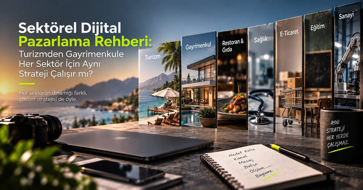 Sektörel Dijital Pazarlama Rehberi: Turizmden Gayrimenkule Her Sektör İçin Aynı Strateji Çalışır mı?